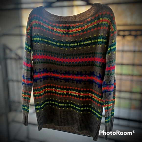 NWT American Eagle Fair Isle Wool Blend Sweater - Picture 4 of 9